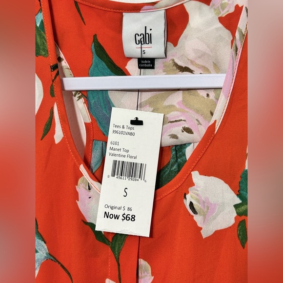 New! Cabi Manet Valentine Floral Button Up Racerback Blouse Style 6101 - Picture 5 of 11